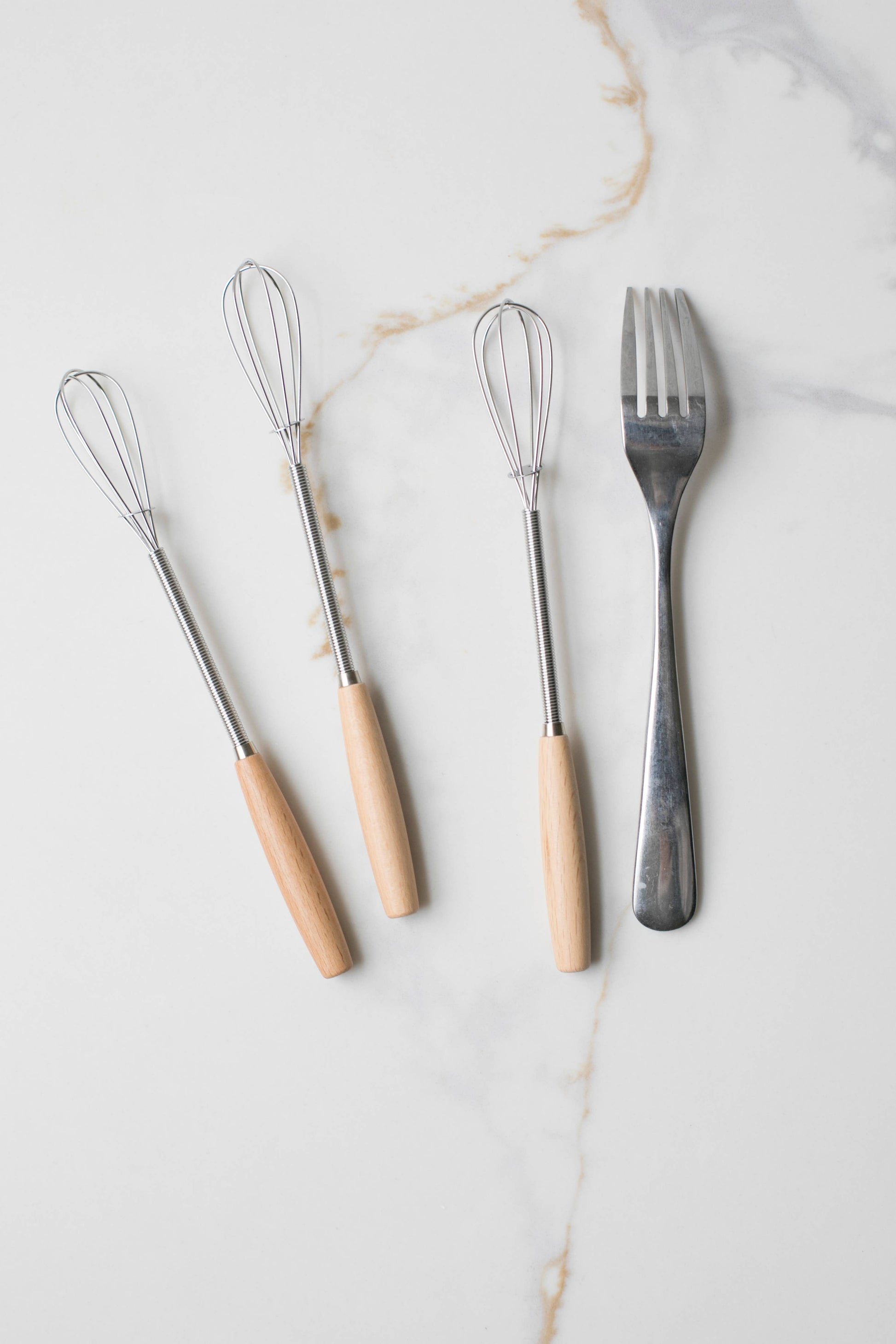 Vintage Mini Whisk with Wood Handle - Fodory