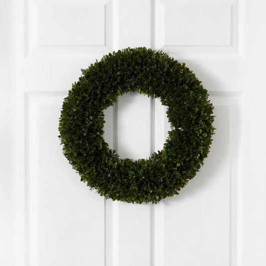 19.5” Tea Leaf Wreath UV Resistant (Indoor / Outdoor) - Nearly Natural