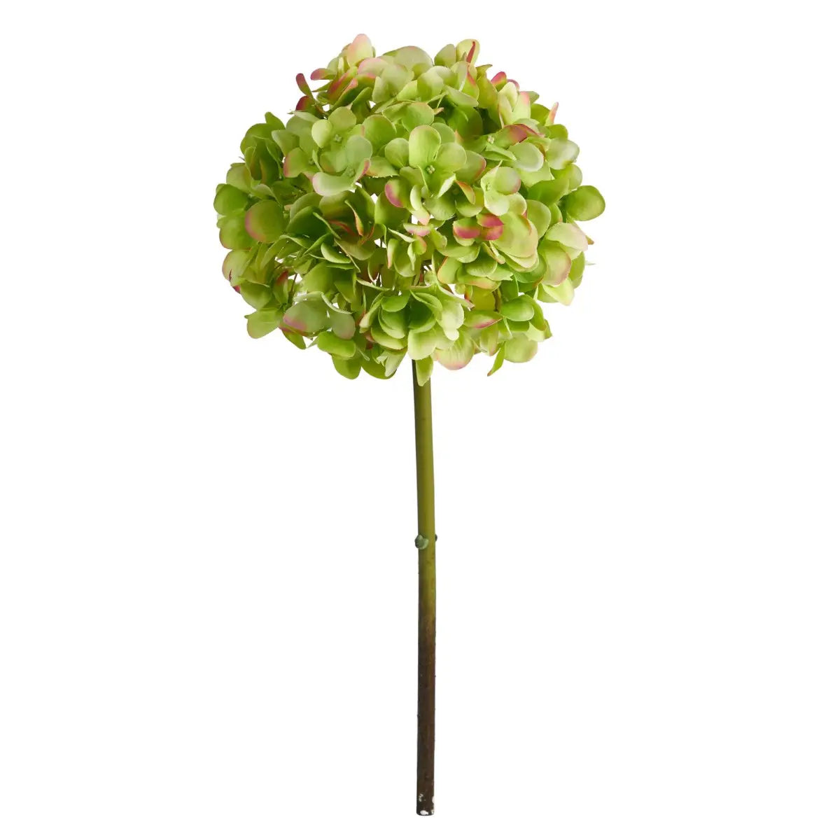 19” Artificial Hydrangea Flower (Set of 3 Silk Flower Stems) - American Beauty Green - Nearly Natural