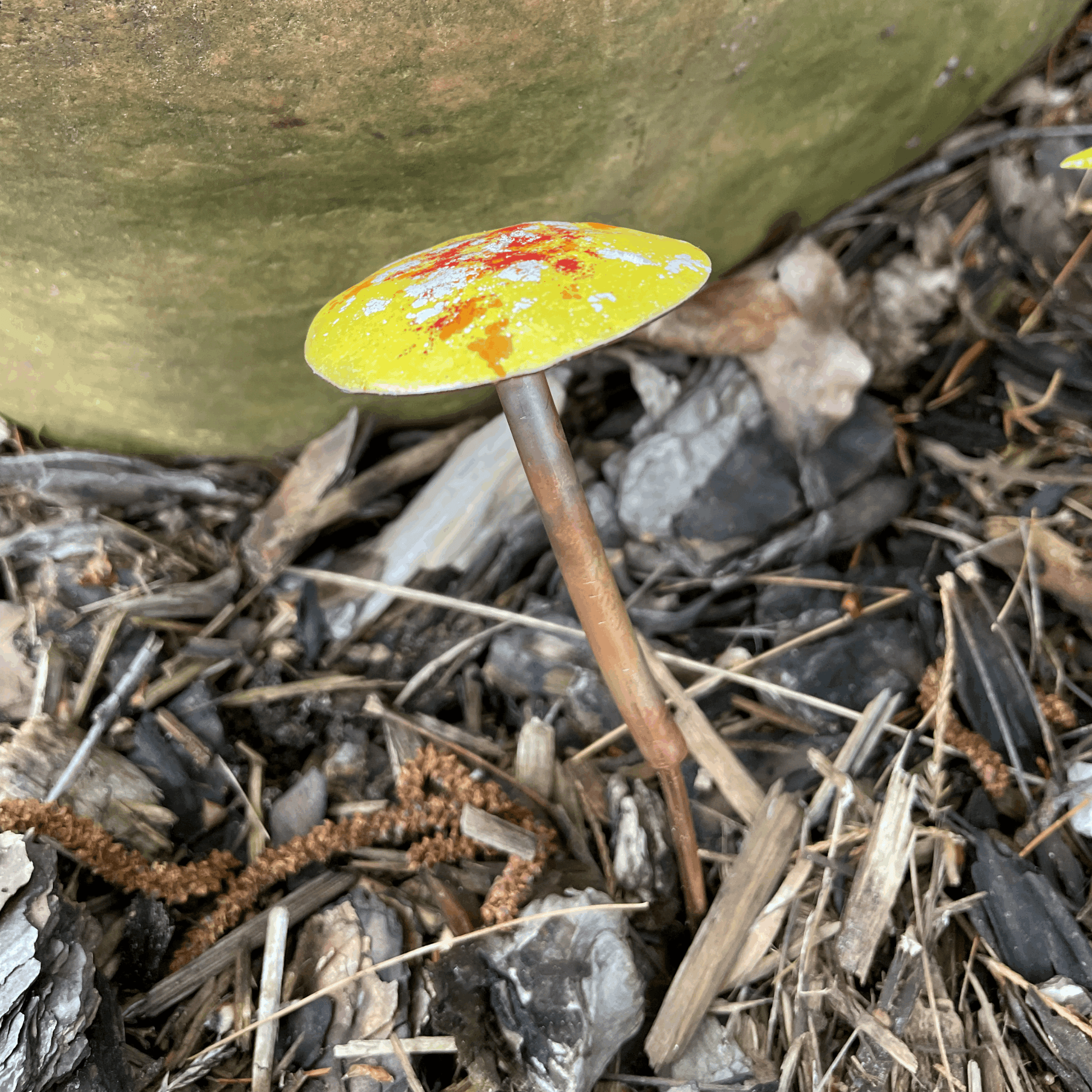Enamel Copper Mushroom for Garden - choice of color - Yellow - Clever Goods by Annabelle Noel Designs