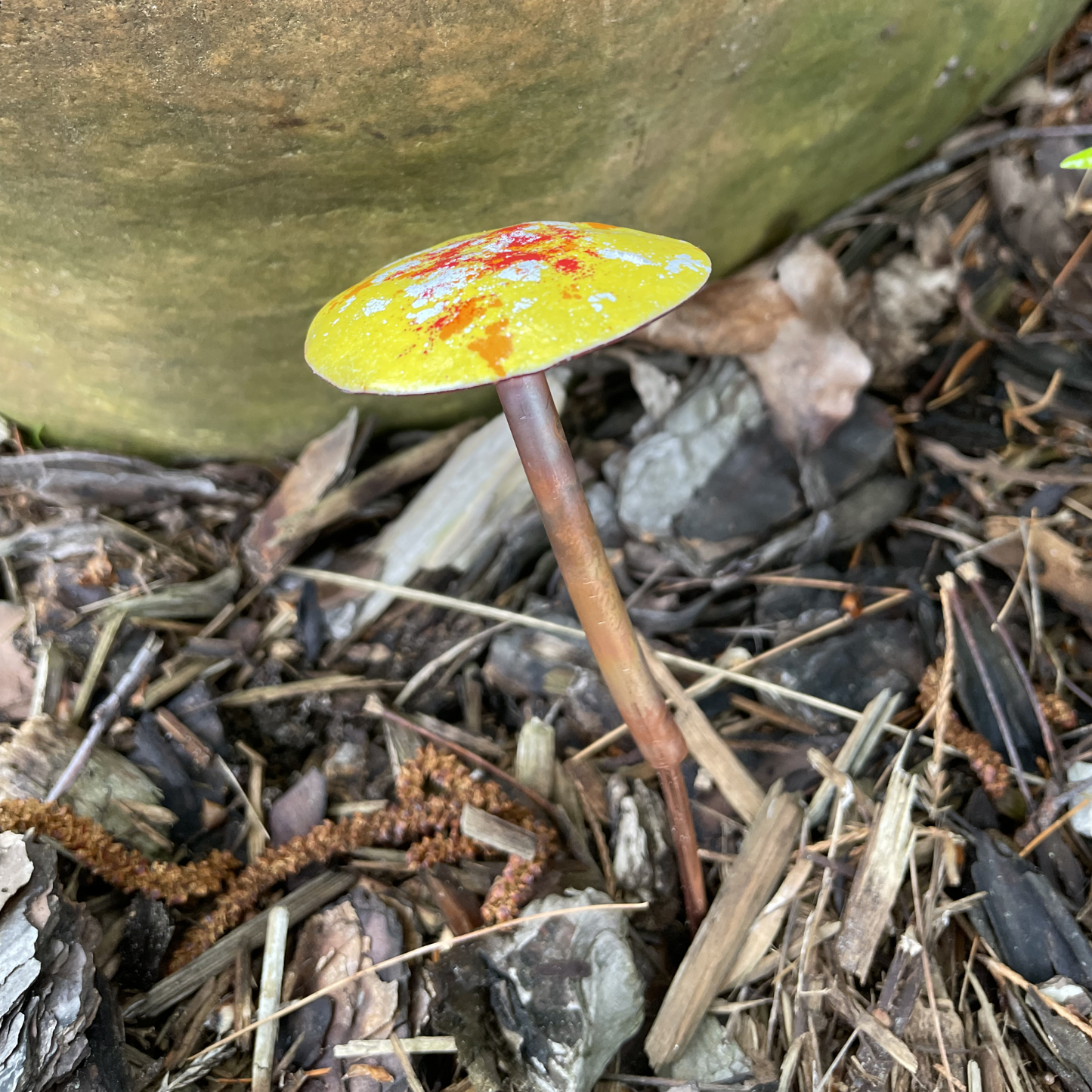 Enamel & Copper Mushroom for Garden - choice of color