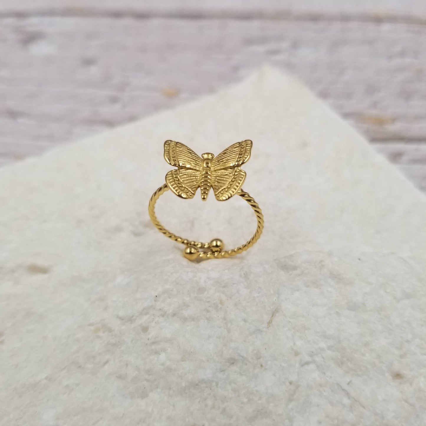 Anillo Mariposa - Baño de oro 18K