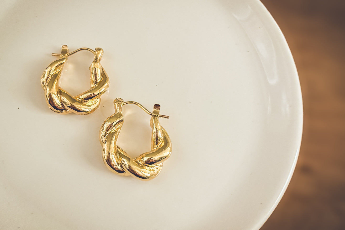 Beautiful Chunky Gold Twist Earrings