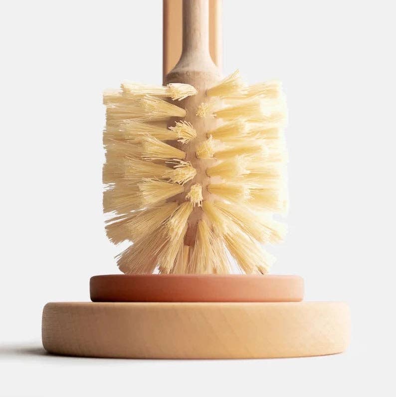 Wooden Toilet Brush Set - Natural, Eco-Friendly - includes stand