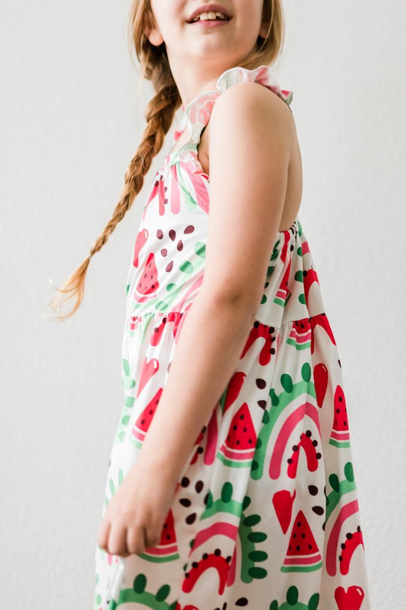 SALE One in a Melon Ruffle Cross Back Dress