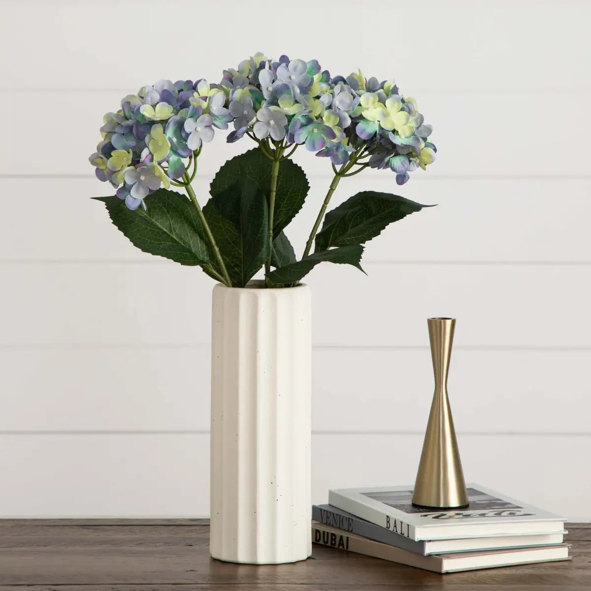 20’’ Artificial Hydrangea Flower Stems- Set of 3 - Nearly Natural