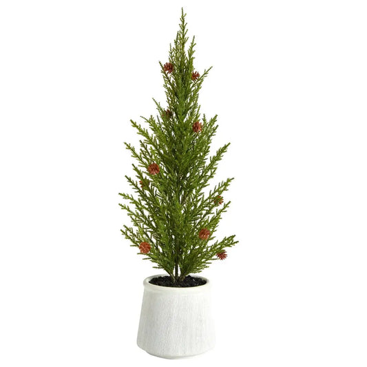 20’’ Cedar Pine “Natural Look” Artificial Christmas Tree - Green - Nearly Natural