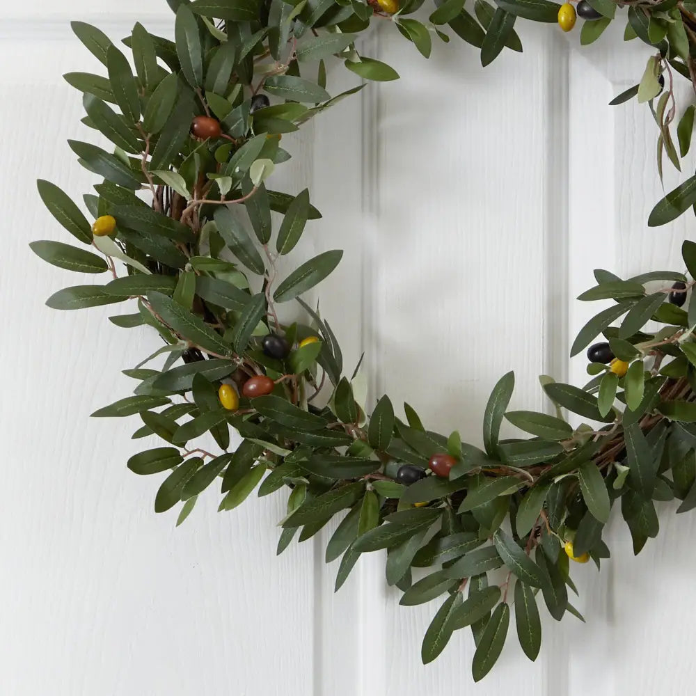20’’ Olive Wreath - Nearly Natural