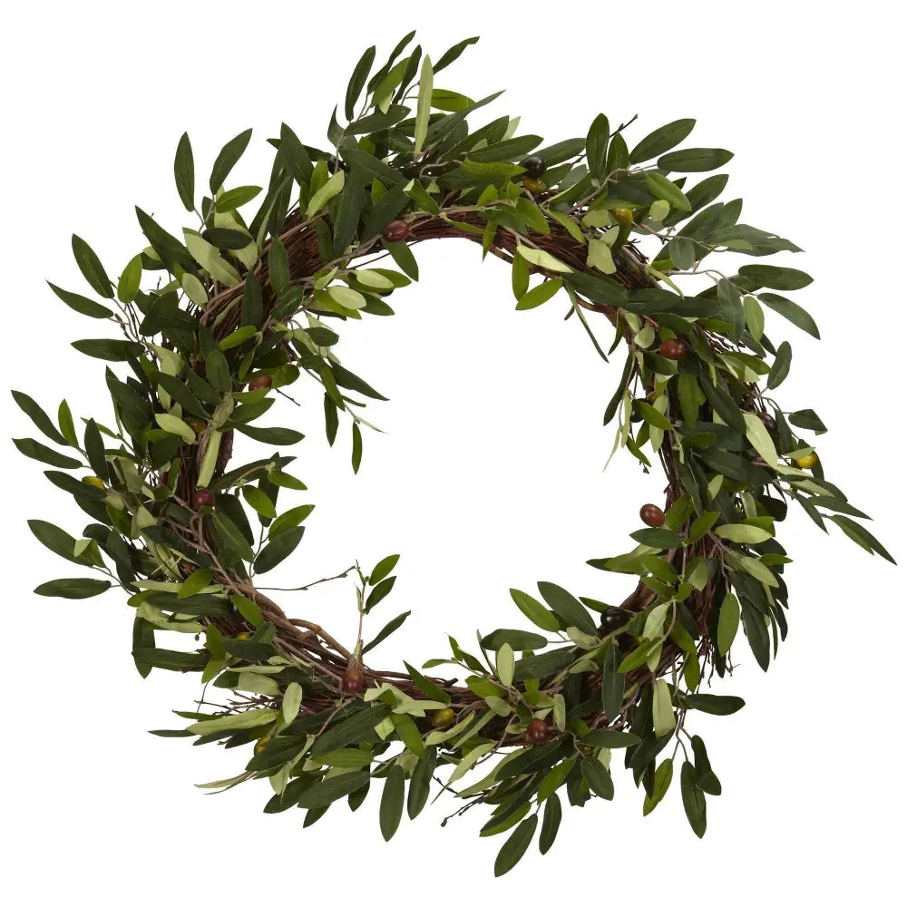 20’’ Olive Wreath - Nearly Natural