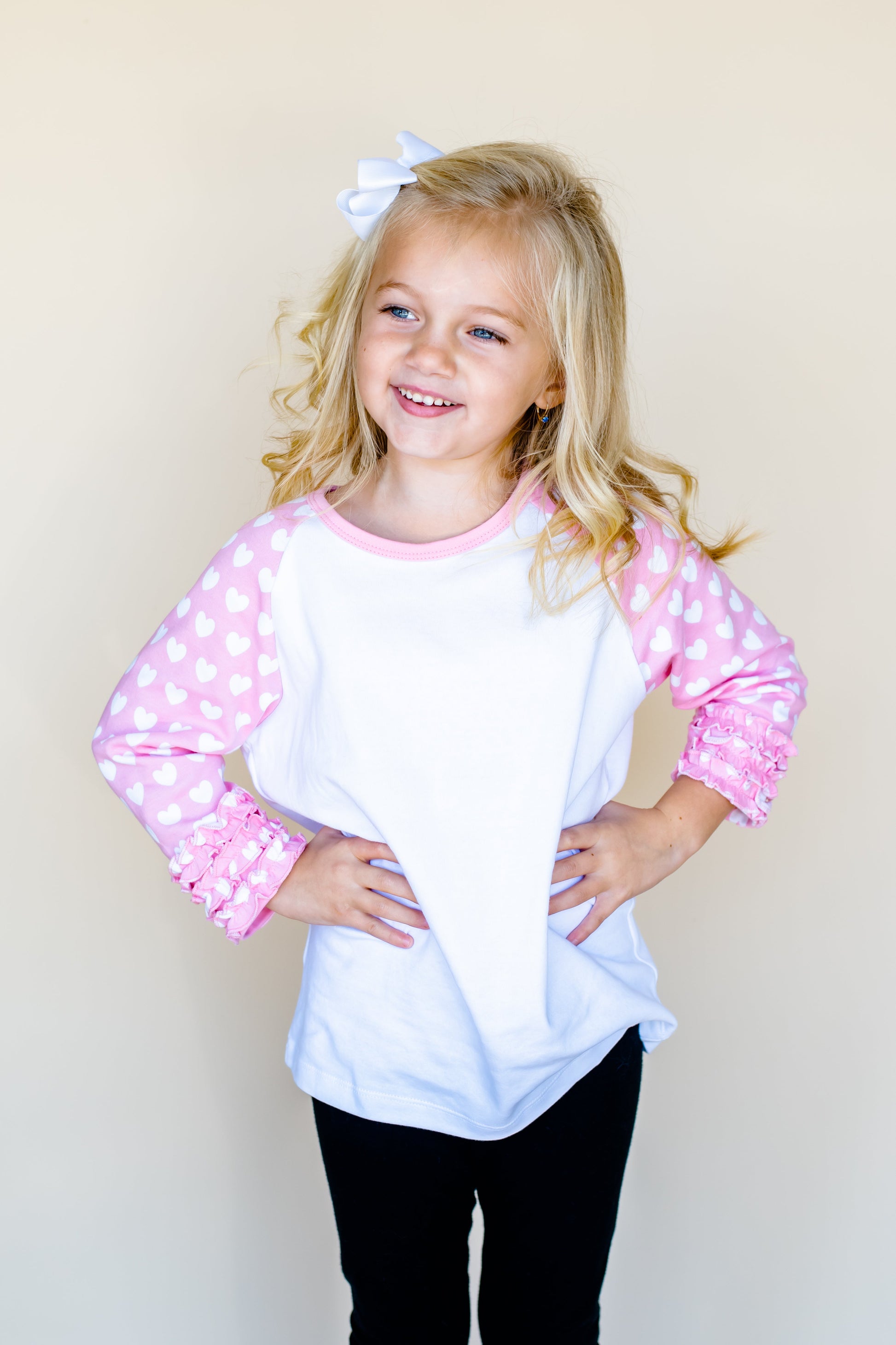 Valentine’s Raglans - Blossom Pink Heart / 2T - ARB Blanks