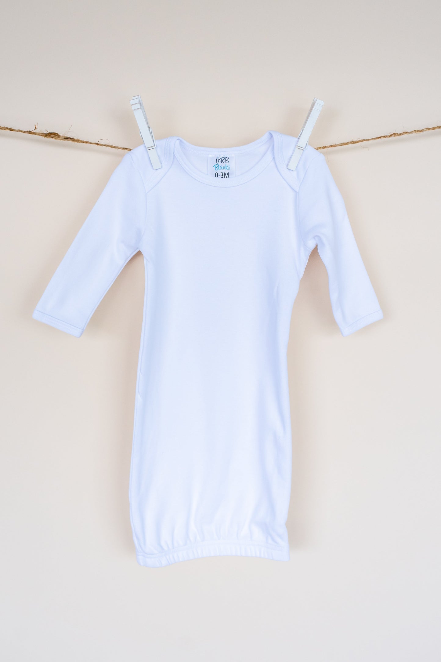 Unisex Long Sleeve Baby Gown - ARB Blanks