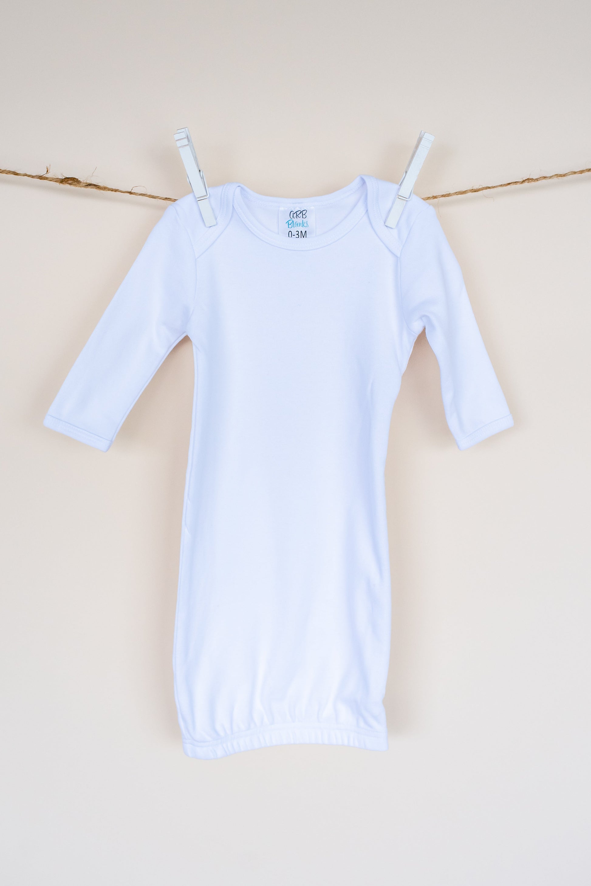 Unisex Long Sleeve Baby Gown - ARB Blanks