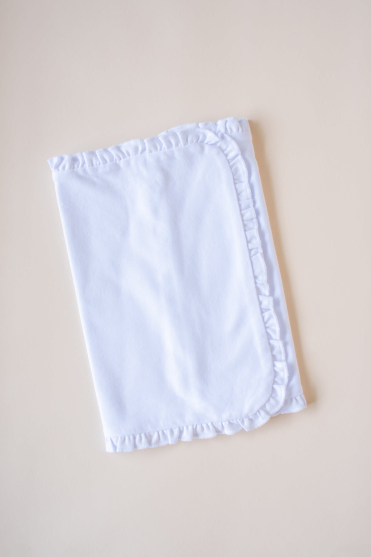 Ruffle Burp Cloths - White / One Size - ARB Blanks