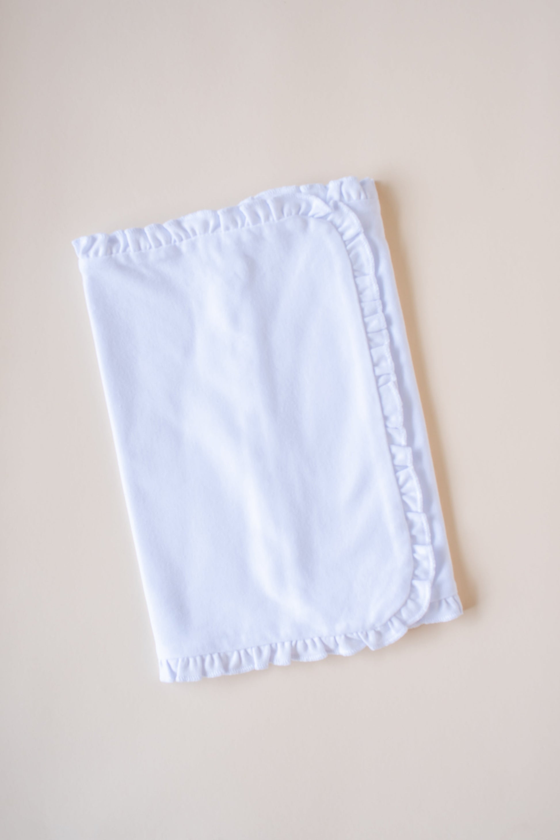 Ruffle Burp Cloths - White / One Size - ARB Blanks