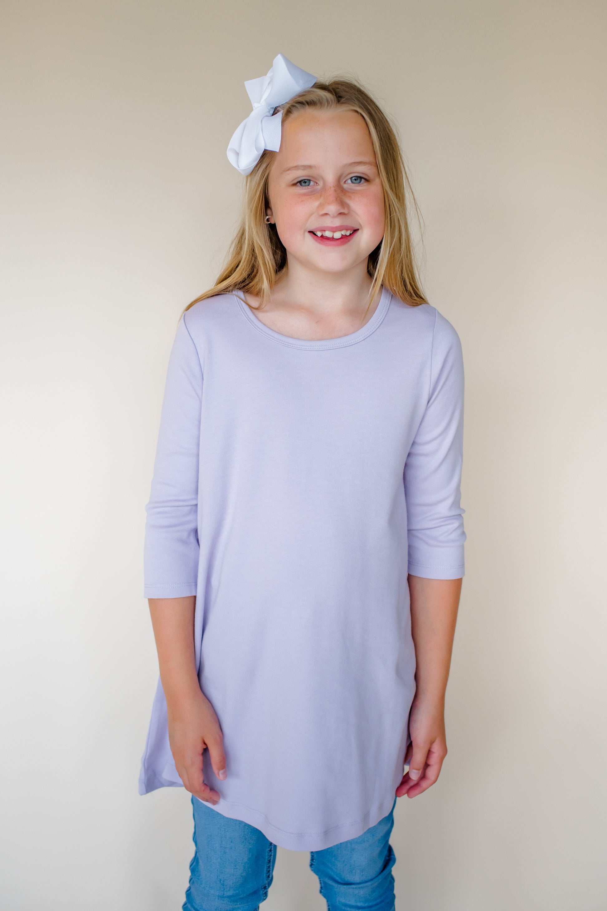 Girl’s Straight Sleeve Tunics - Lavender / 12M - ARB Blanks