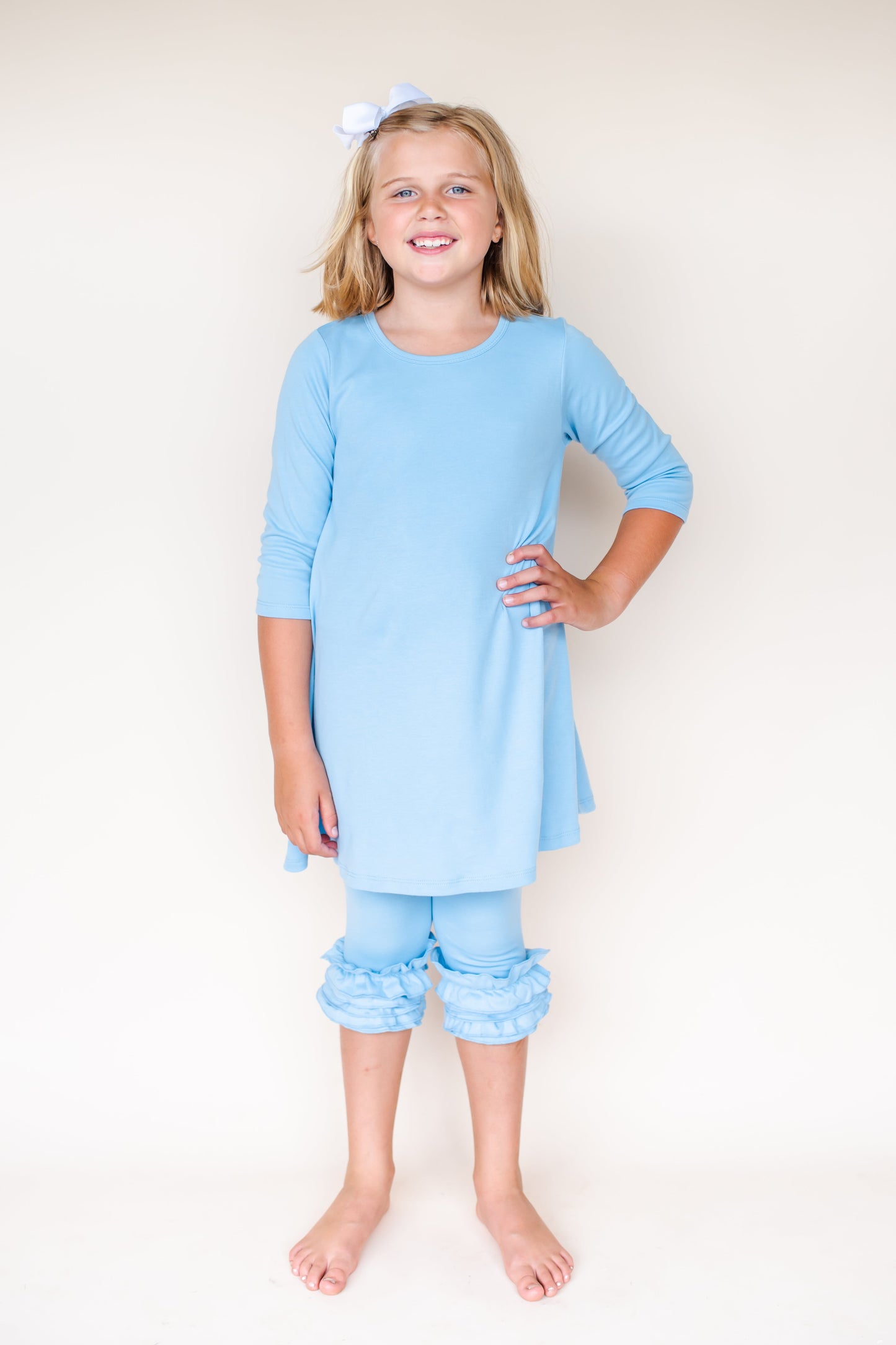 Girl’s Straight Sleeve Tunics - Light Blue / 12M - ARB Blanks
