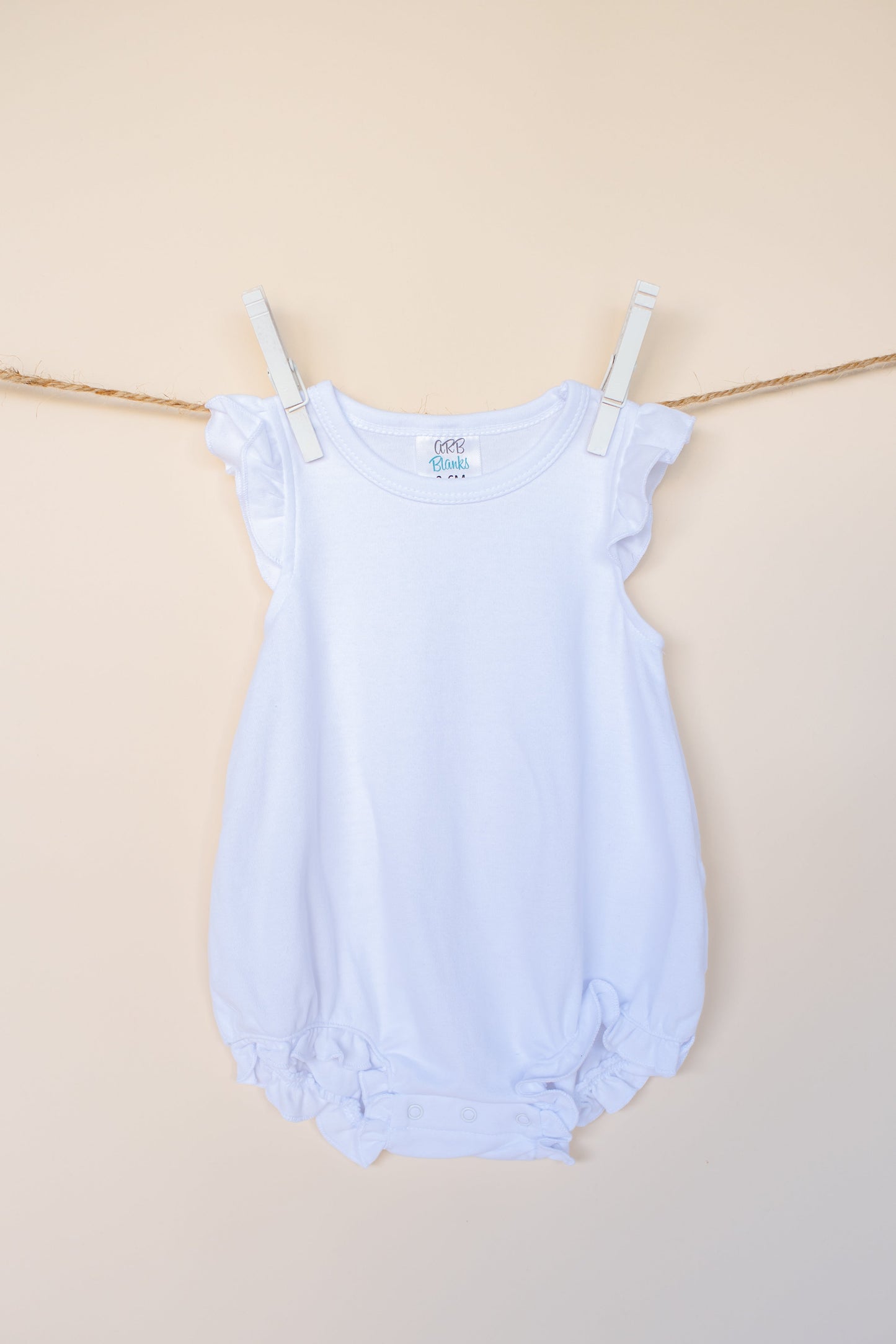 Girl’s Angel Sleeve Bubbles - White / 3-6 Month - ARB Blanks