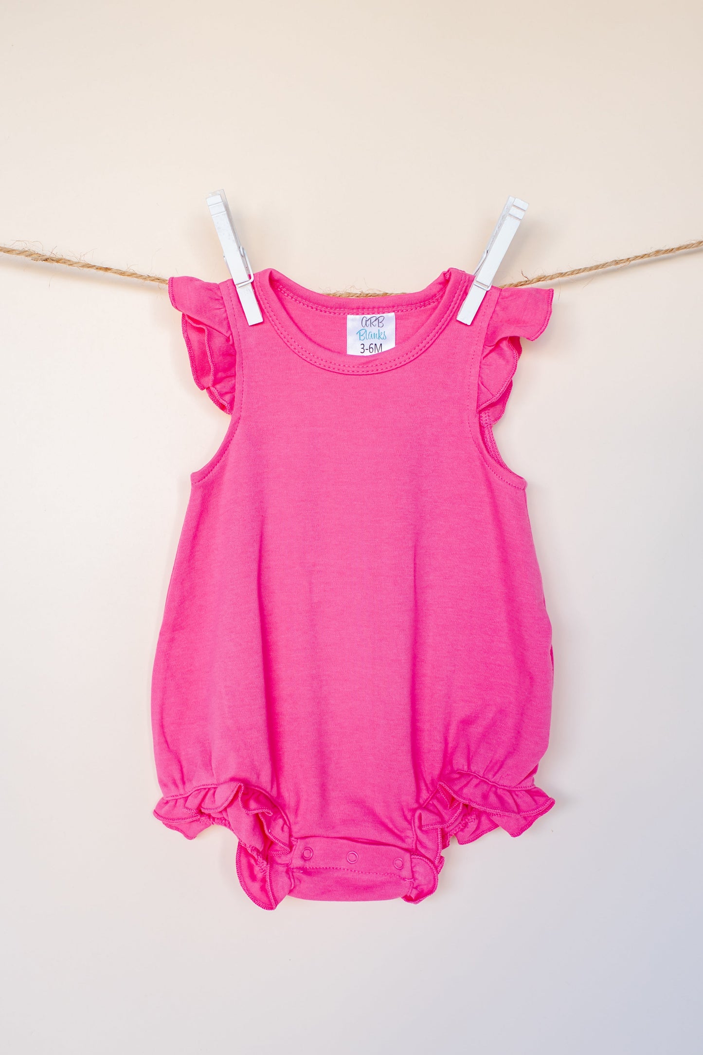 Girl’s Angel Sleeve Bubbles - Hot Pink / 3-6 Month - ARB Blanks