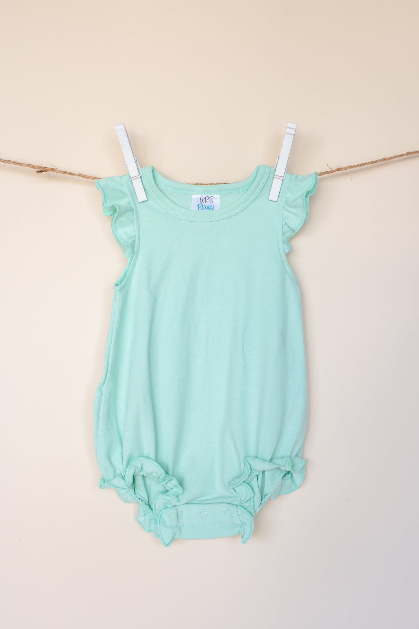 Girl’s Angel Sleeve Bubbles - Mint / 3-6 Month - ARB Blanks