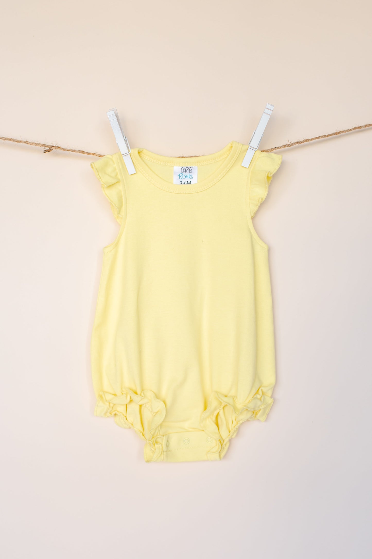 Girl’s Angel Sleeve Bubbles - Summer Yellow / 3-6 Month - ARB Blanks