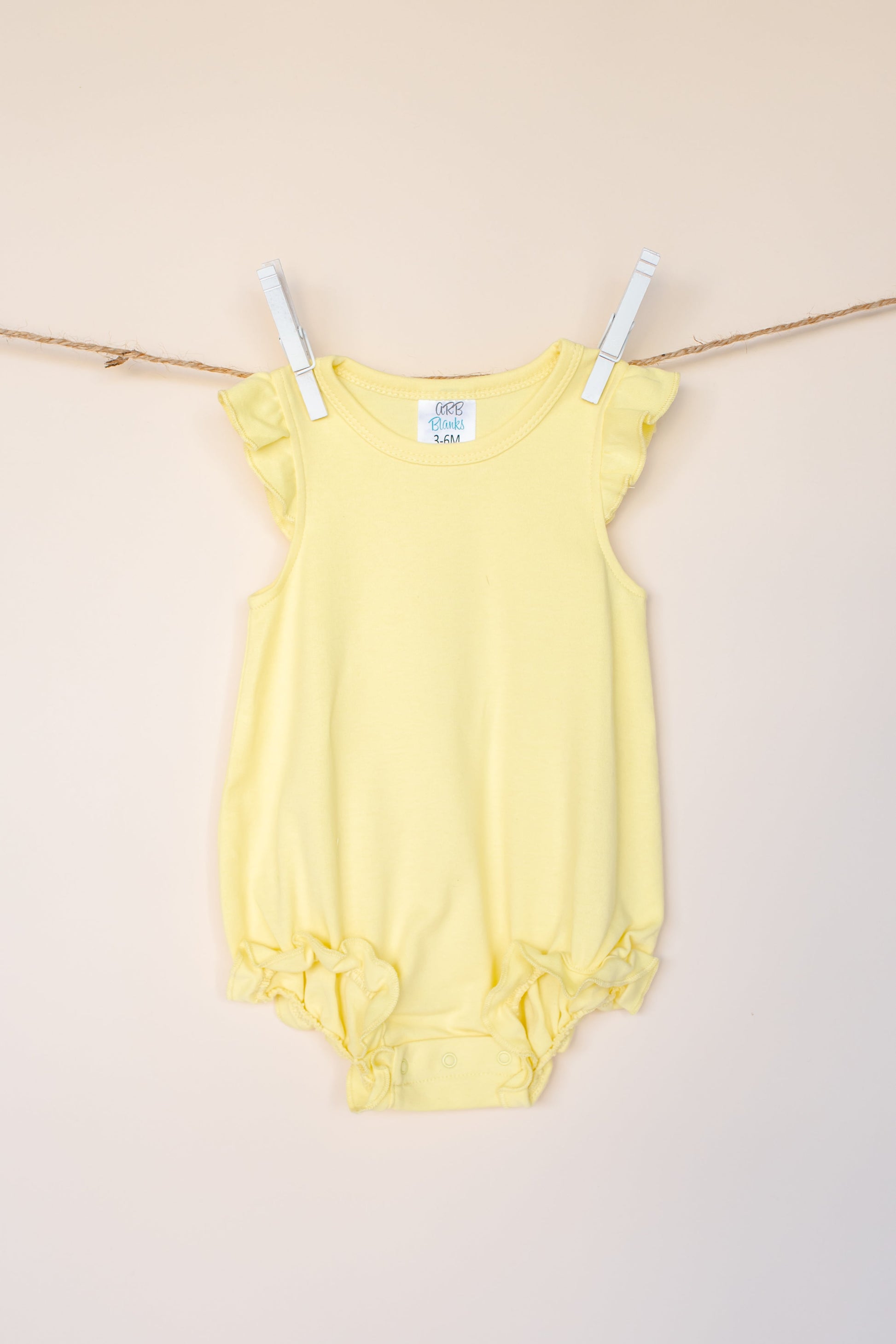 Girl’s Angel Sleeve Bubbles - Summer Yellow / 3-6 Month - ARB Blanks