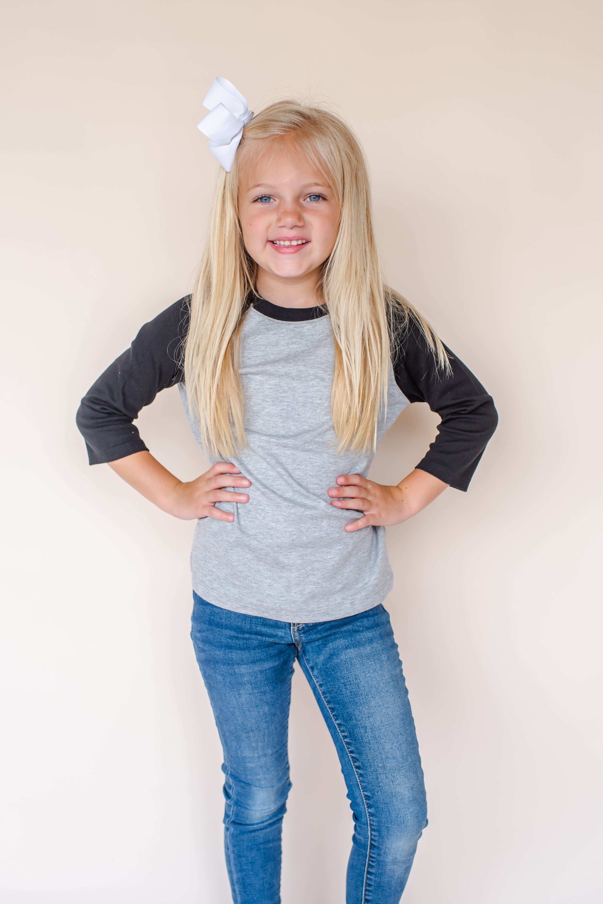 Unisex Raglan Shirt with Grey Body (Youth) - ARB Blanks