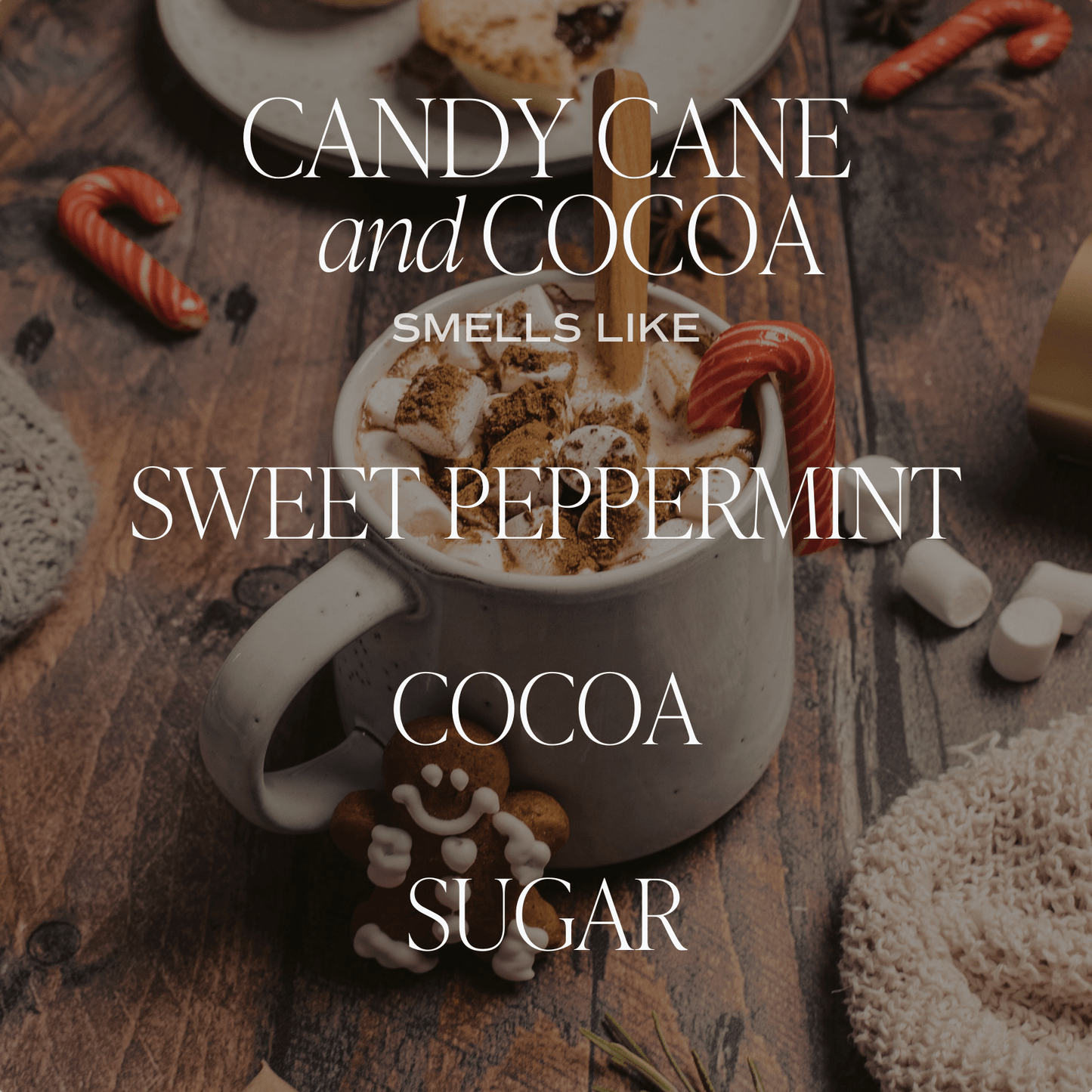 Candy Cane and Cocoa Soy Candle - Red Matte Jar - 15 oz (Hot Cocoa and Peppermint)