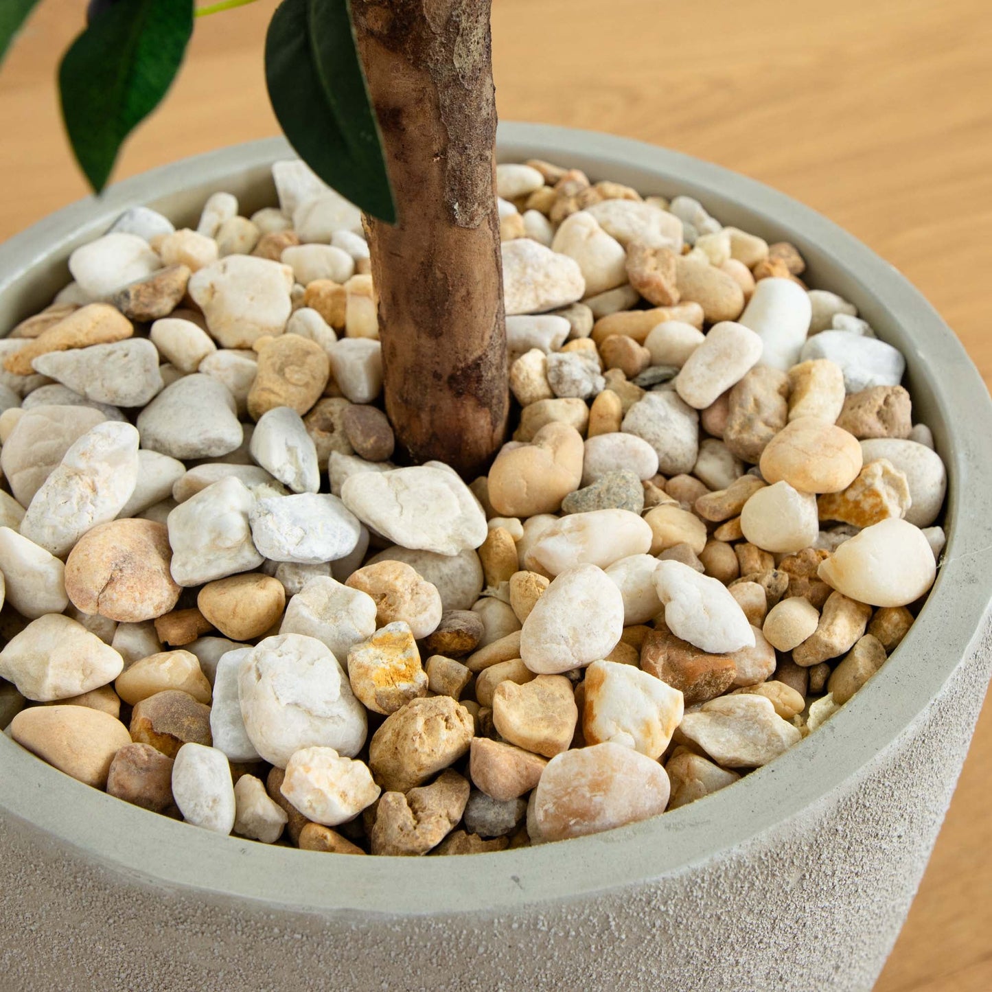 Arbre topiaire artificiel d'olivier de 40 po dans une jardinière en pierre de sable (intérieur/extérieur)