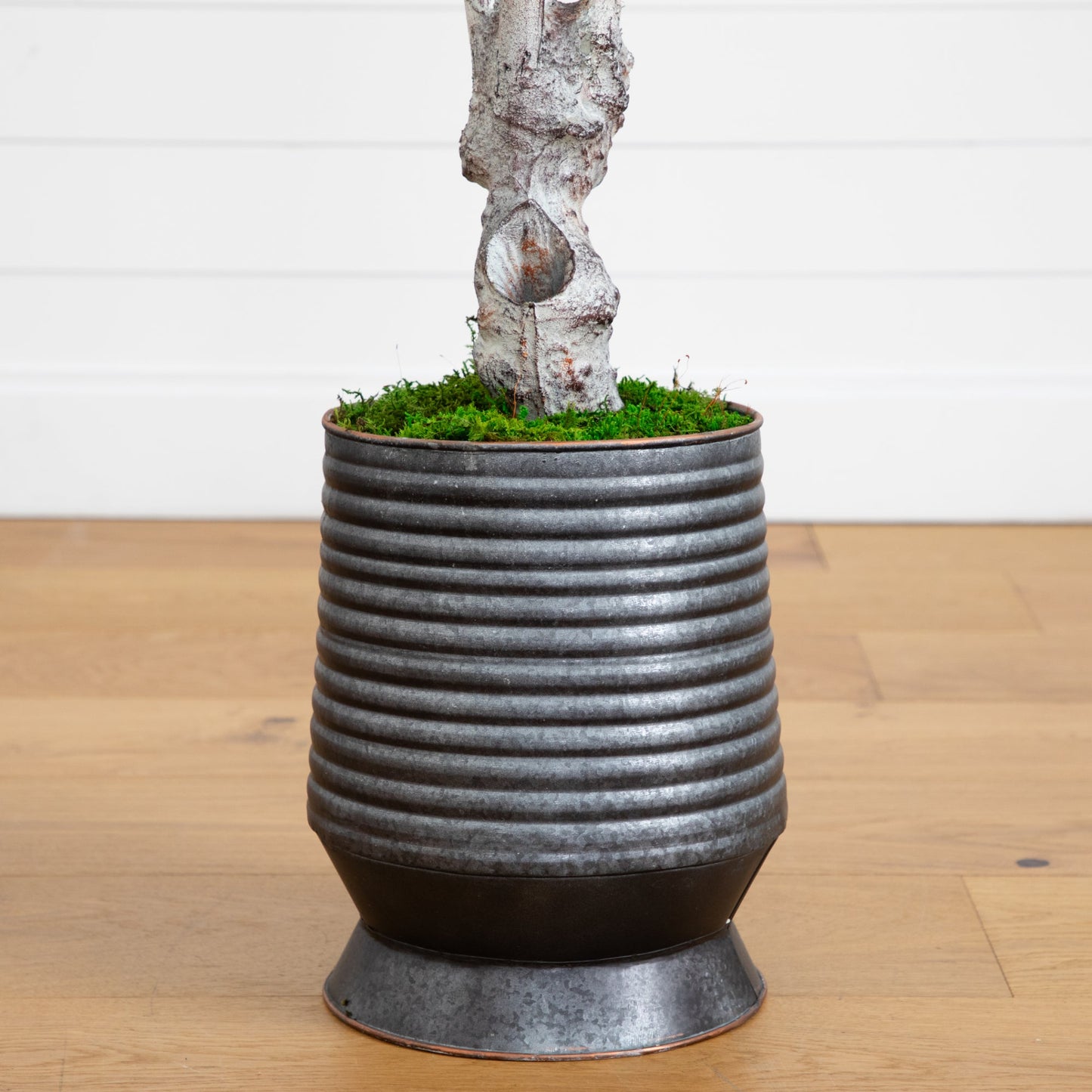 62” Olive Artificial Tree in Ribbed Metal Planter