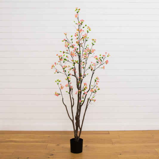 Árbol de cerezo artificial de 6,5 pies