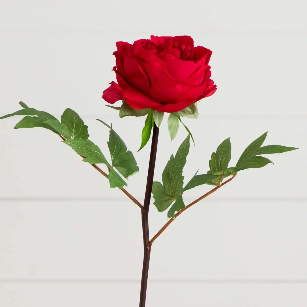20’’Artificial Peony Flower Stems - Set of 3 - Red - Nearly Natural