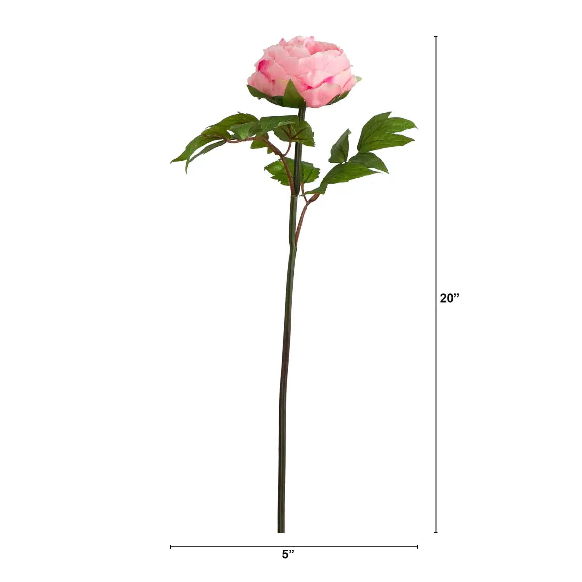 20’’Artificial Peony Flower Stems - Set of 3 - Nearly Natural