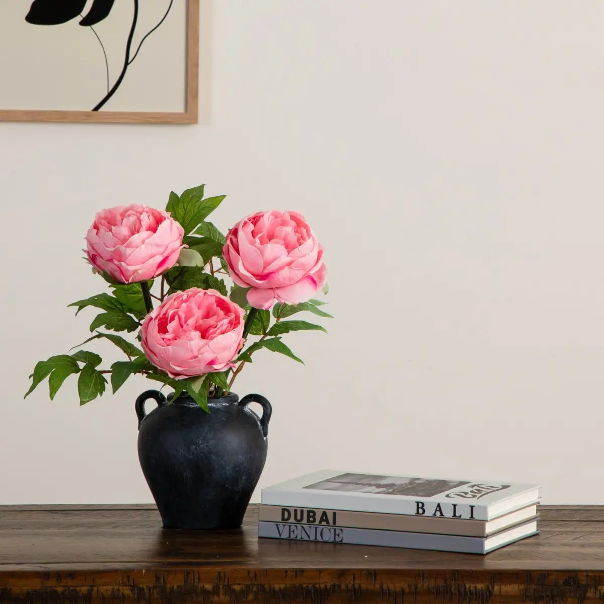 20’’Artificial Peony Flower Stems - Set of 3 - Nearly Natural