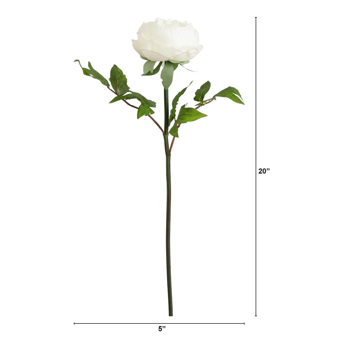 20’’Artificial Peony Flower Stems - Set of 3 - Nearly Natural