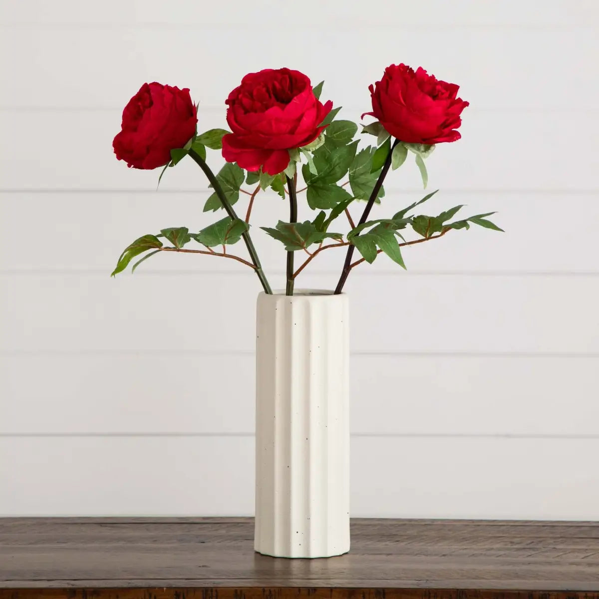 20’’Artificial Peony Flower Stems - Set of 3 - Nearly Natural
