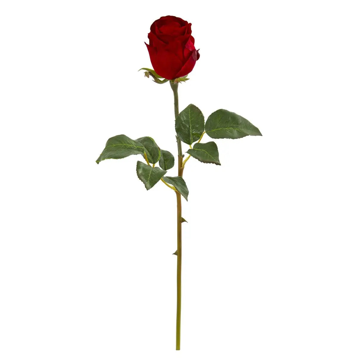 21” Rose Bud Artificial Flower (Set of 6) - Black-Red - Nearly Natural