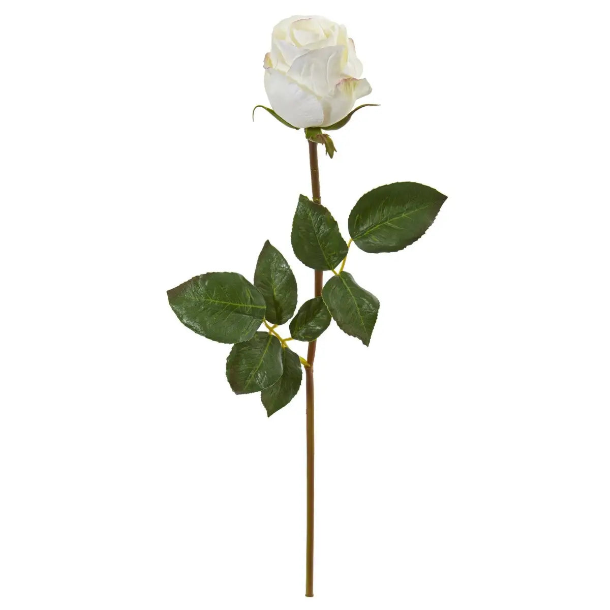 21” Rose Bud Artificial Flower (Set of 6) - White - Nearly Natural