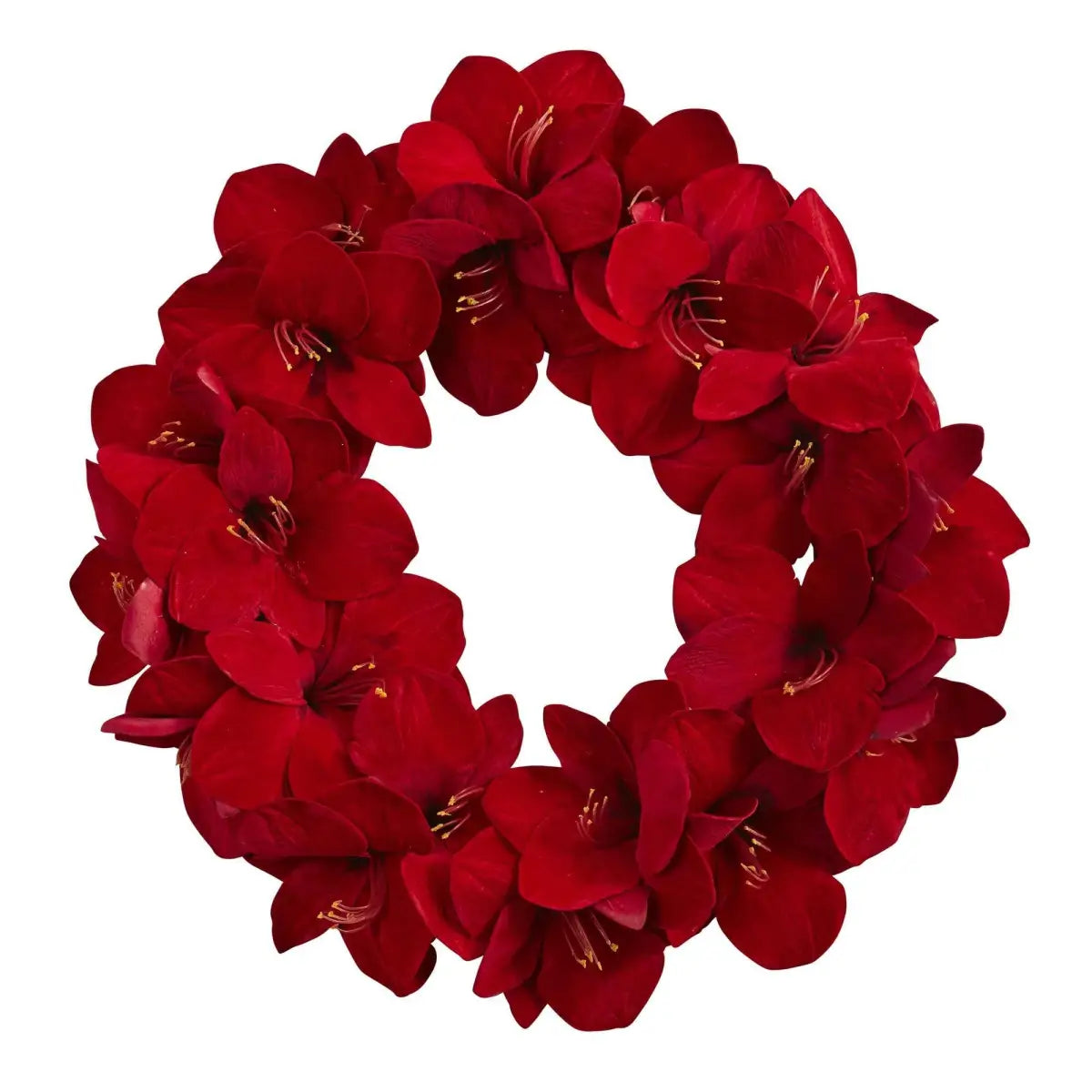 22” Amaryllis Wreath - Nearly Natural