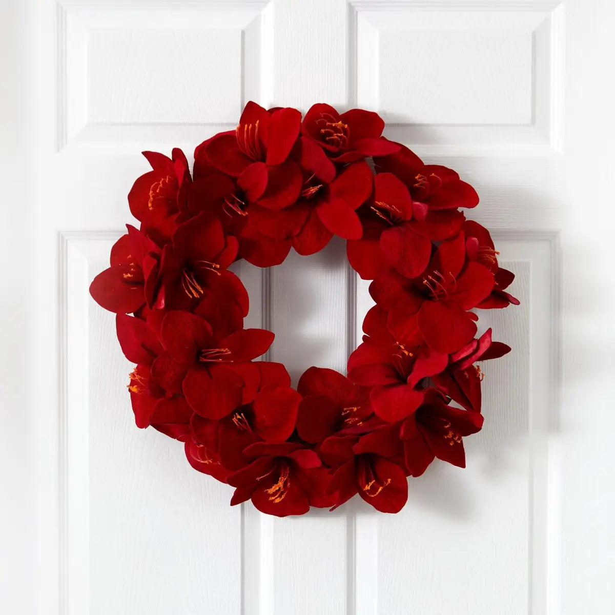 22” Amaryllis Wreath - Nearly Natural