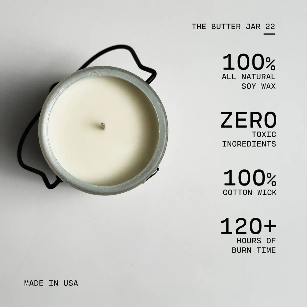 22 oz Butter Jar Candle: Cinnamon Fireside - Milkhouse Candle Company