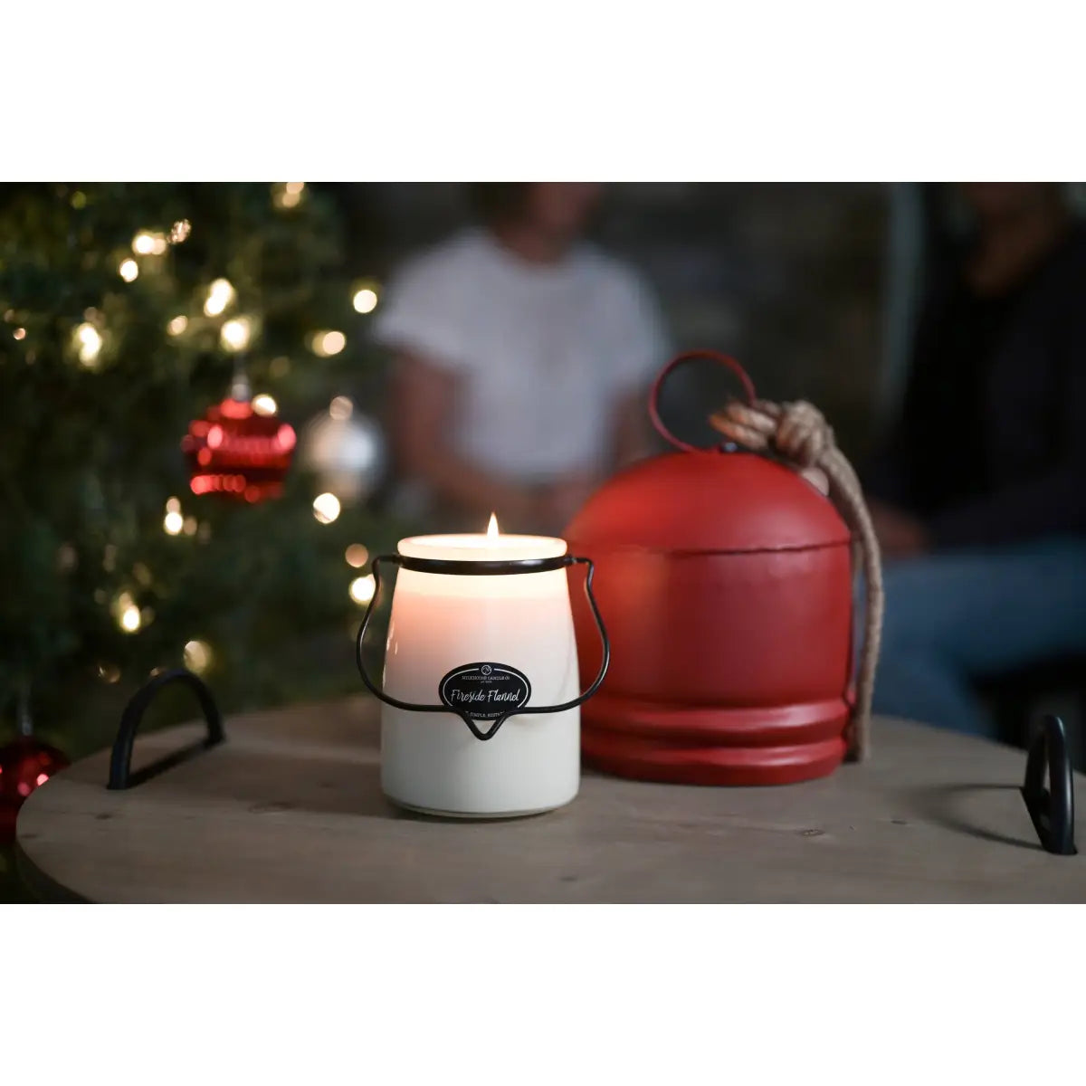 22 oz Butter Jar Candle: Fireside Flannel - Milkhouse Candle Company