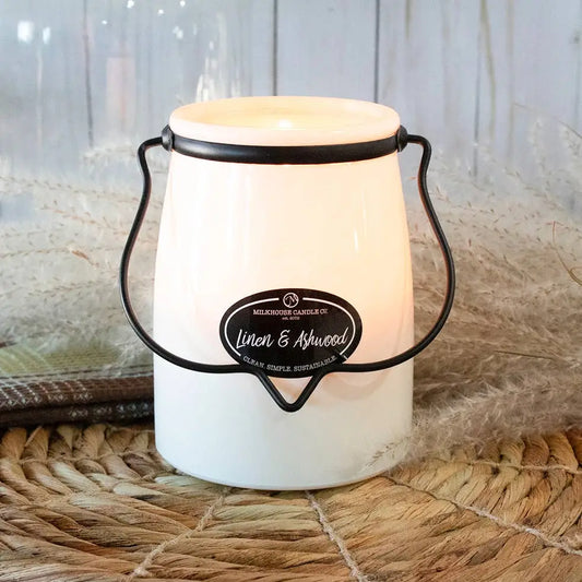Butter Jar Candle - Linen & Ashwood - Milkhouse Candle Company