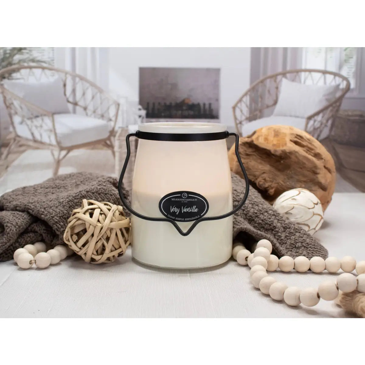 22 oz Butter Jar Candle: Very Vanilla - Milkhouse Candle Company