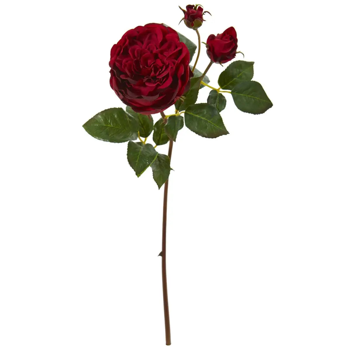 22” Rose Artificial Flower (Set of 6) - Black-Red - Nearly Natural