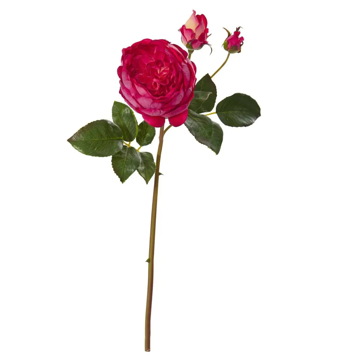 22” Rose Artificial Flower (Set of 6) - Red-White - Nearly Natural