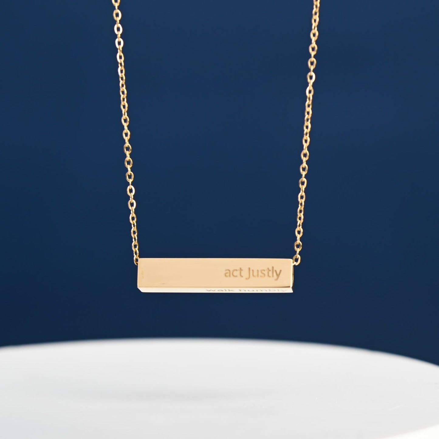 Walk Humbly Bar Necklace