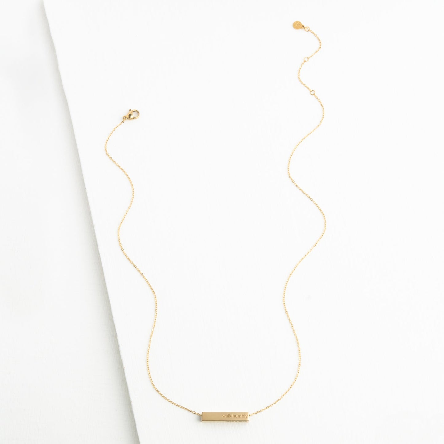 Walk Humbly Bar Necklace