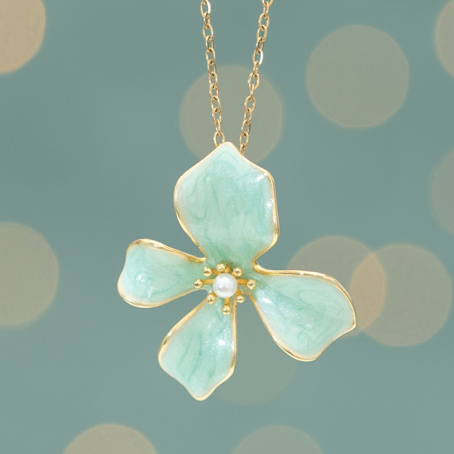 Collar Hope in Bloom en color menta