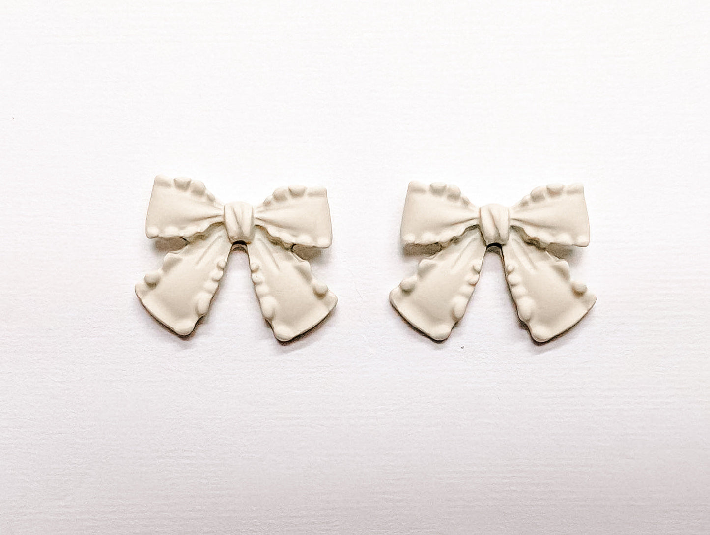 Adorable White Bow Earrings