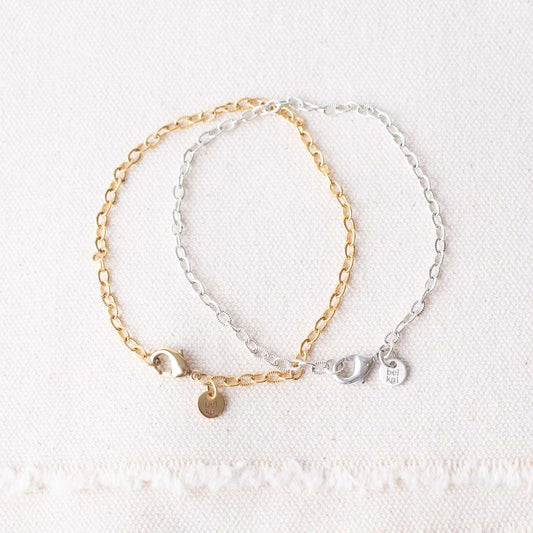 Dainty Chain Bracelet for Charms - Gold or Silver - Adjustable